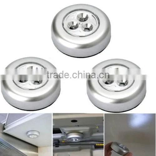 3 LED Classy Wall Light Kitchen Cabinet Closet Car Cordless Push Touch Lamp