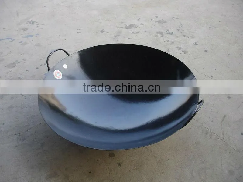 High quality black wok with two handles