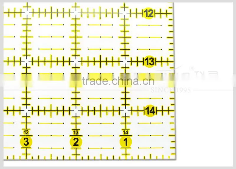 Acrylic sewing ruler in 16cm*16cm 3mm thicklness #KPR1616