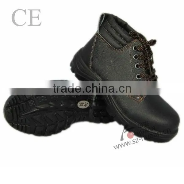 Cow leather high cuff anti-smashing safey shoes