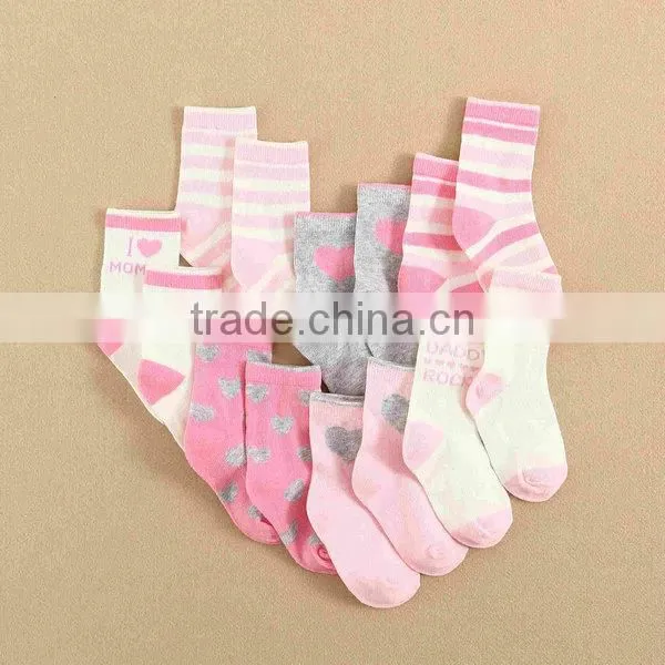 2014 baby clothing cotton newborn baby socks gift set