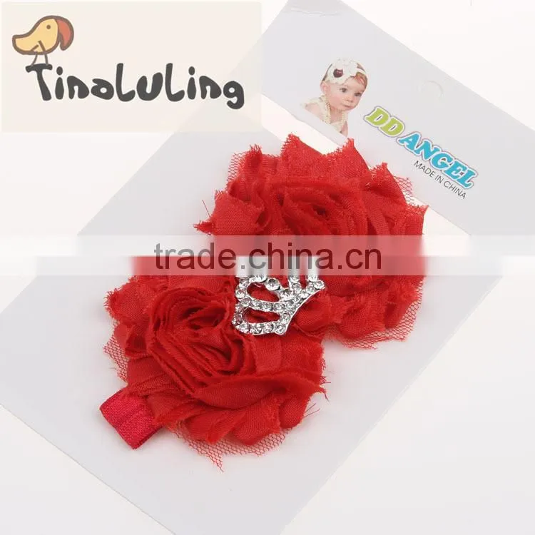 wholesale hair accessories Imperial crown flower baby elastic headband rose fashion accessory