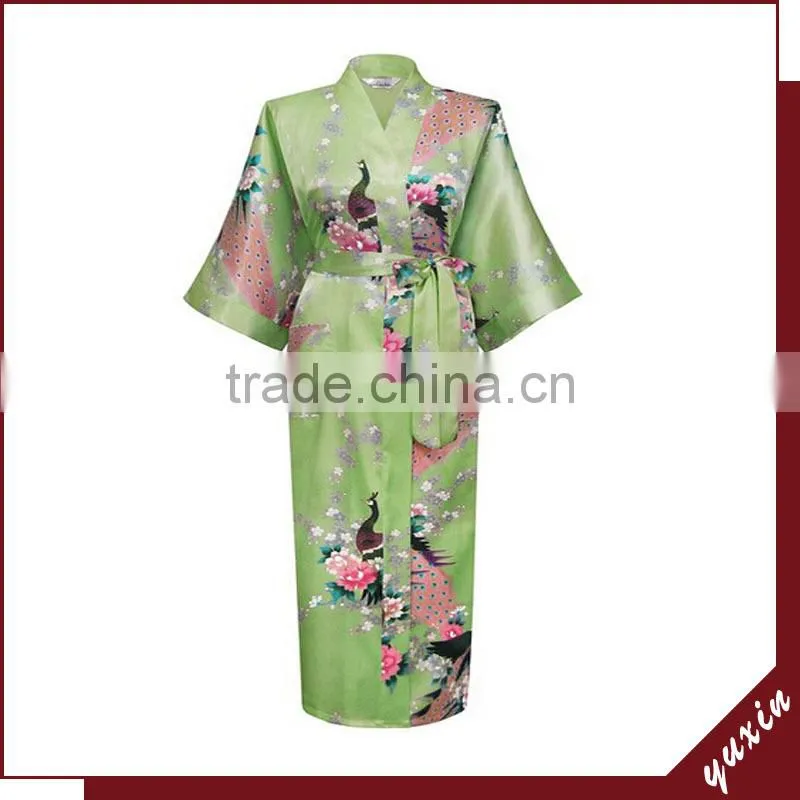 Satin Bridesmaid robes long satin women robe ready hair robes 009