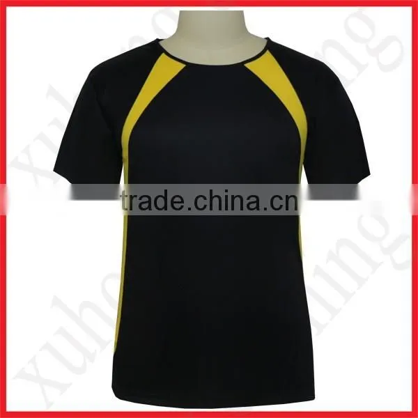 black yellow raglan sleeve 100 poliestere t shirt sports