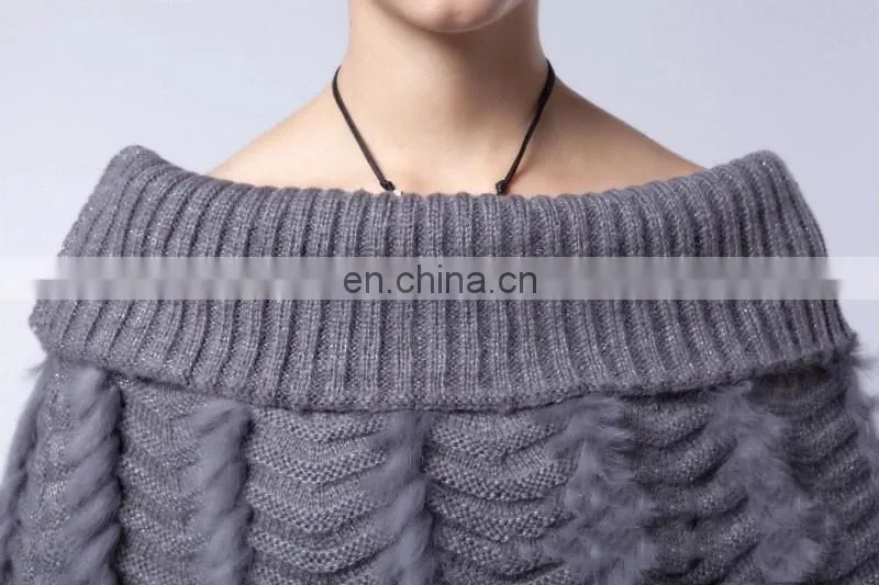 Canada North American style grey brown color rabbit fur tube fur capes shawl of women clothes