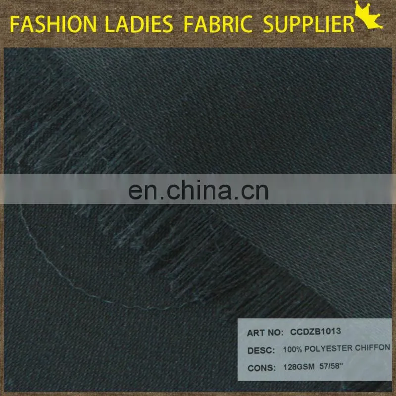 Shaoxing textile soft well black chiffon for shirt 100%poly chiffon