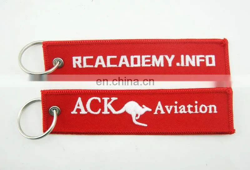 Promotion Custom polyester embroidery keychain