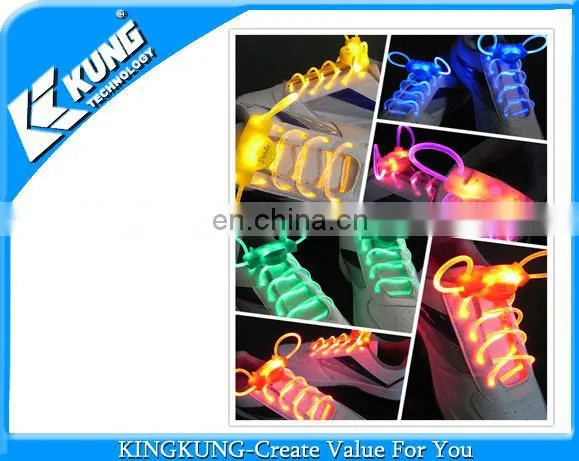 Popular flashing led shoes lace for kids shoe