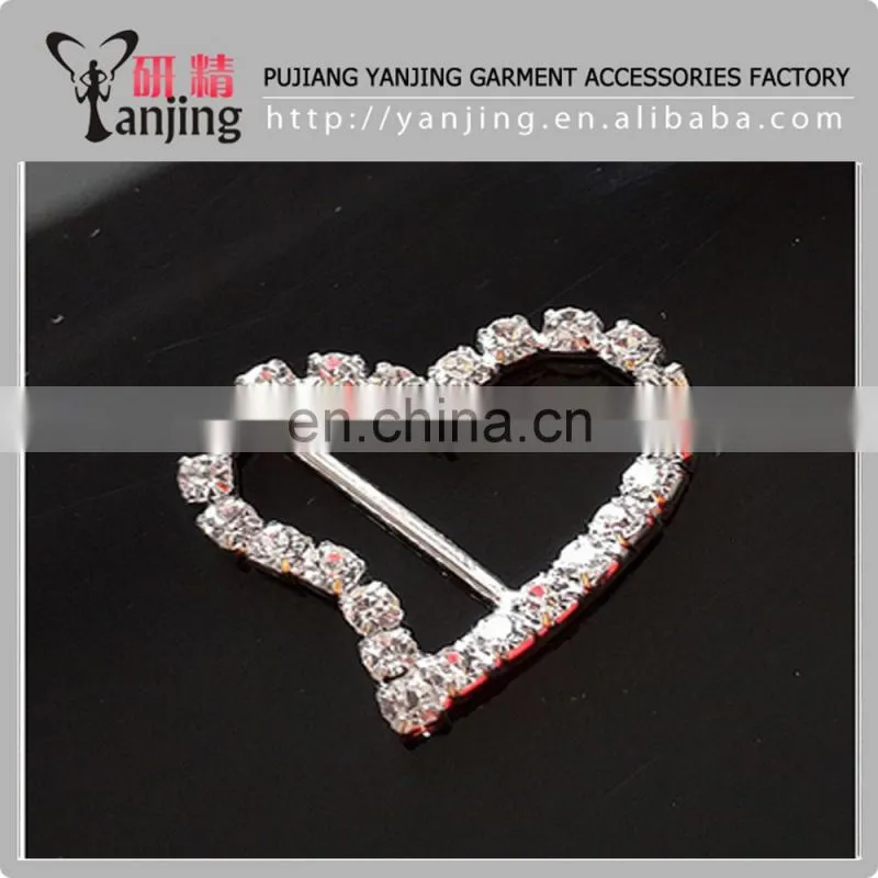 Factory directly ! Wholesale round wedding invitation ribbon rhinestone buckle