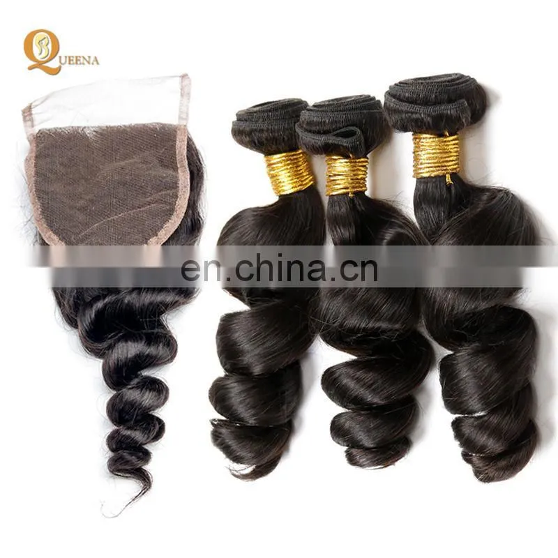 Unprocessed Wholesale Virgin Brazilian Straight Hair Weave Bundles With Closure Brazilian Hair Closure