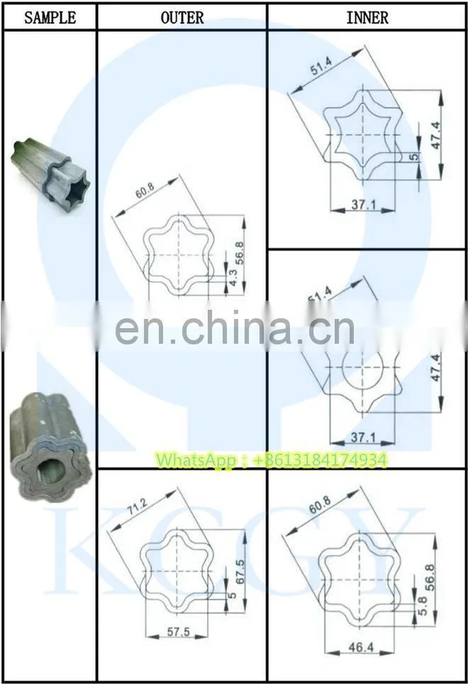 Star Shaped Replacement Tube Pto Drive Shaft Agricultural Machinery