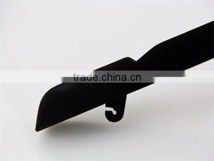 CY-631 custom flocking plastic hanger velvet plastic hangers for wide shoulder