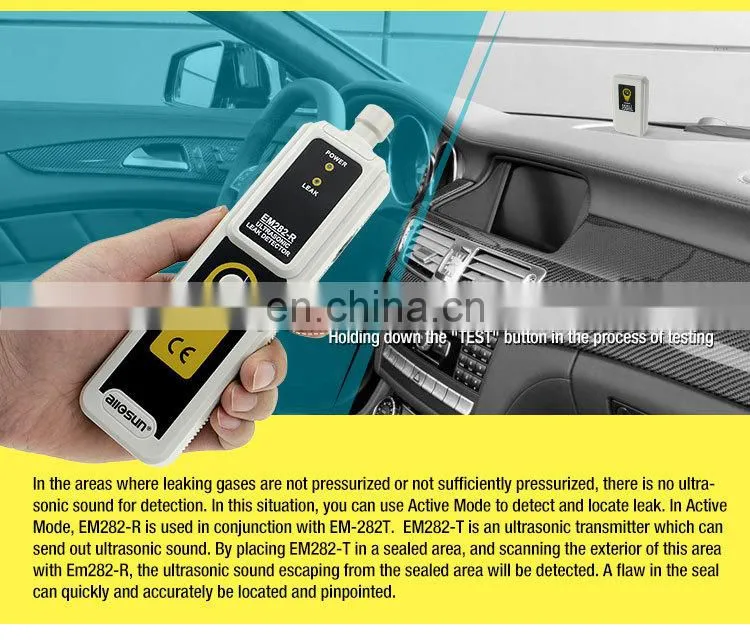 All-Sun EM282 Ultrasonic Detector 40KHz Gas Leak Detector Ultrasonic Relative Humidity<80% Reliable Pipe Leak Detector