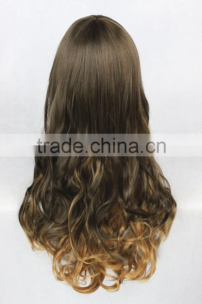 High Quality 65cm Medium Long Wave Brown Mixed Lolita Wig Synthetic Anime Wig Cosplay Hair Wig Party Wig