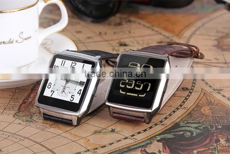 Heart rate Leather strap Bluetooth Watch Phone with luxury giftbox