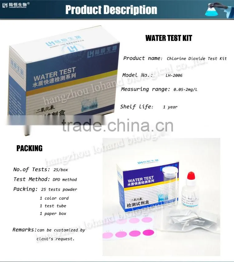 Chemistry Chlorine Dioxide test kit