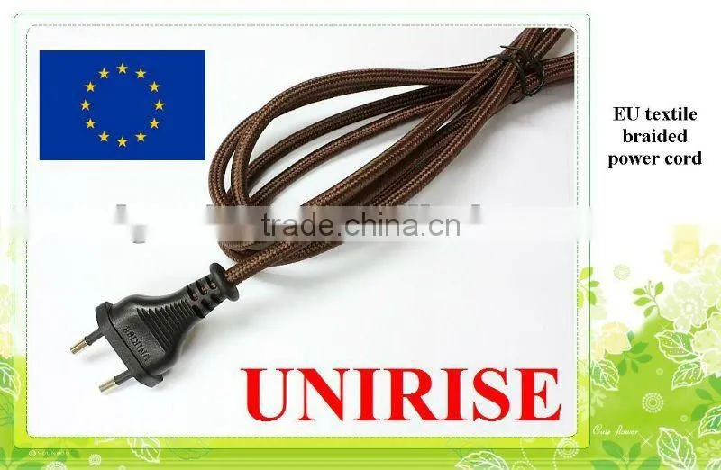 Red Nylon textile lamp power cord plug