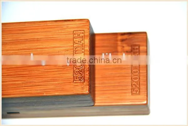OEM bamboo case Samsung Huawei Xiaomi smart mobile portable power bank 2600mah~5200mah