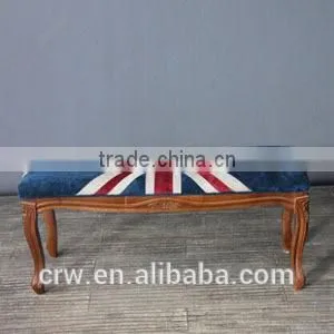 RCH-4073-1 Anqitue union jack chair/ottoman fabric chairs