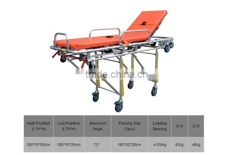 Ambulance stretcher trolley for emergency first aid