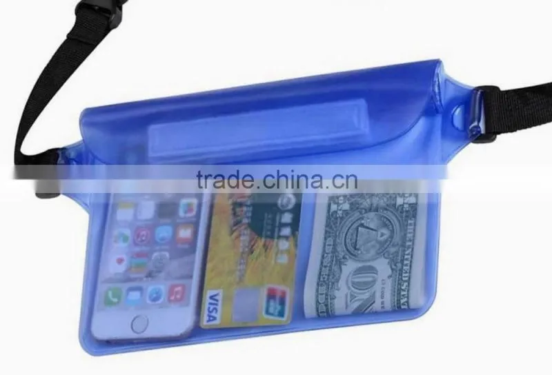 215*150mm Waterproof Big Waist Bag for iphone 6 6plus 5s 5c galaxy note2/3/4 s4 s5 underwater sports bag