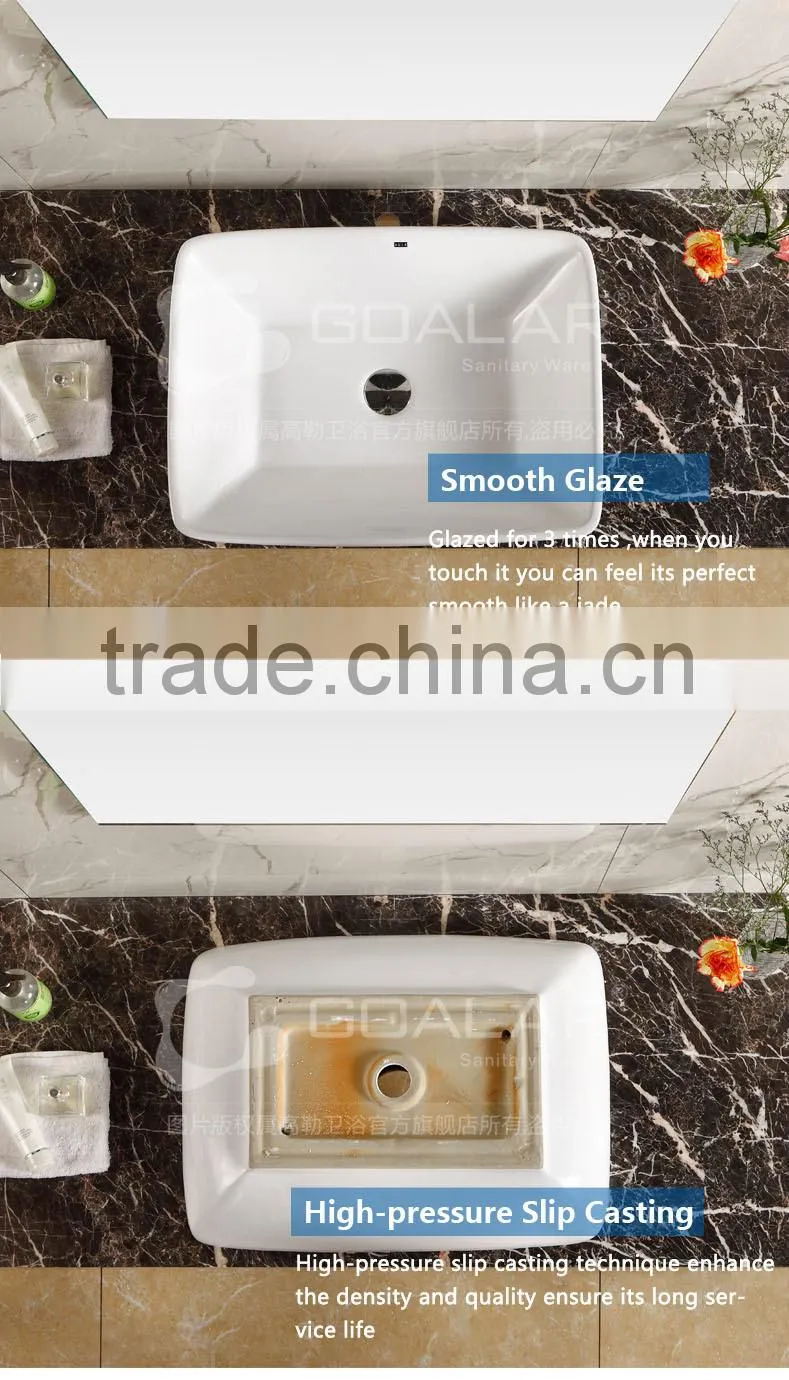 Rectangular Ceramic Wash Hand Countertop Art Basin