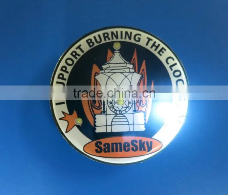 Customer design T-shirt shaped epoxy led light lapel pins