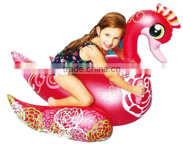 pvc inflatable floating swan rider/baby inflatable rider/inflatable sea rider
