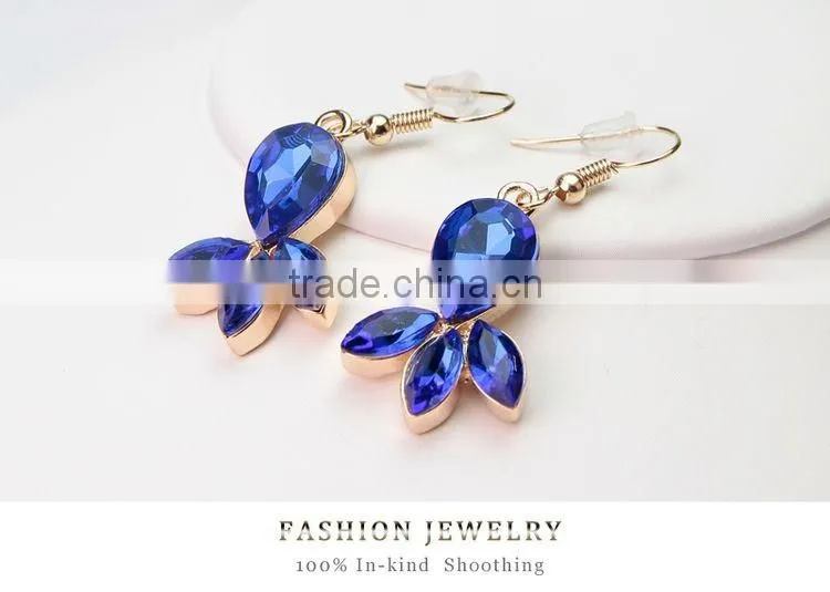 Jofo Brand 2016 Latest Popular Lady Alloy Blue Crystal Jewelry Set For Women and Lady