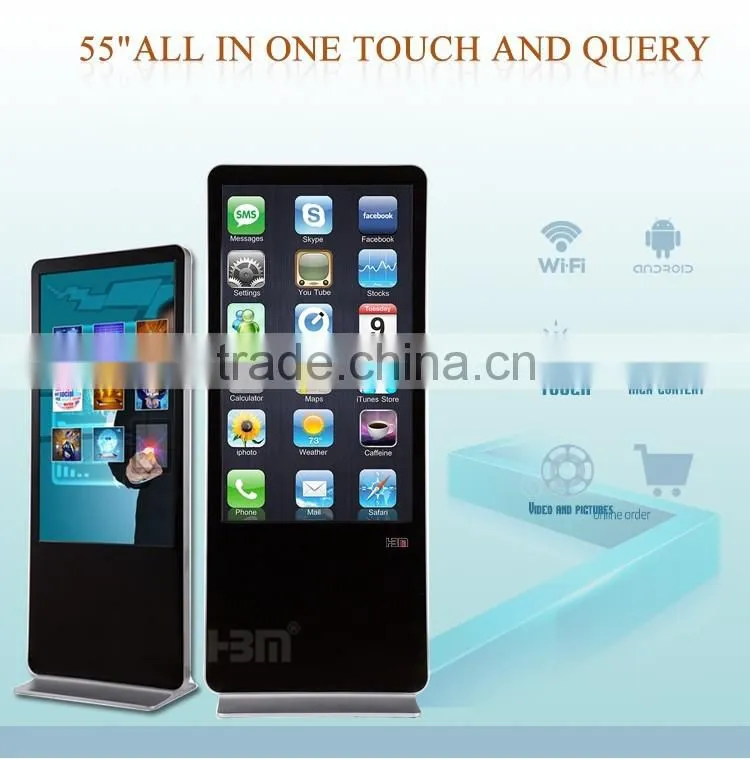 Discount 55 inch lcd screen player multi touch screen kiosk