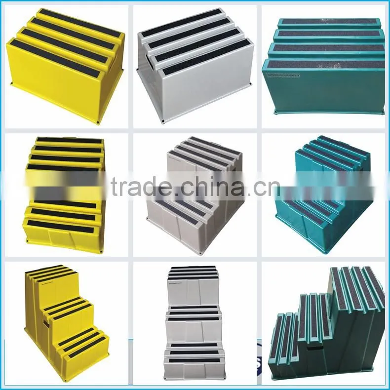 Anti-Skidding Plastic HDPE Material Handling Ladders for Industrial / Plastic two Steps Stools