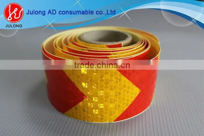 Factory price honeycomb reflective tape arrow red & white reflective film reflective adhesive tape Guangzhou