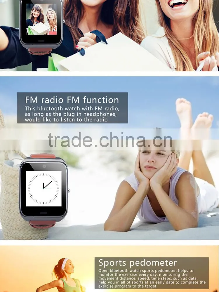 Quad band GSM GPRS smart phone watch with 1.3MP HD camera