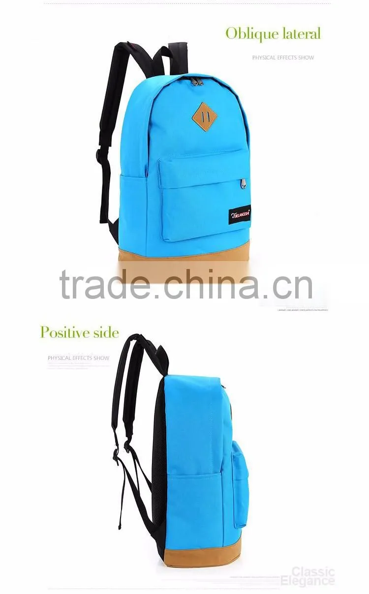 fashion canvas backpack for students leisure shoulder bag with 1pc/opp bag