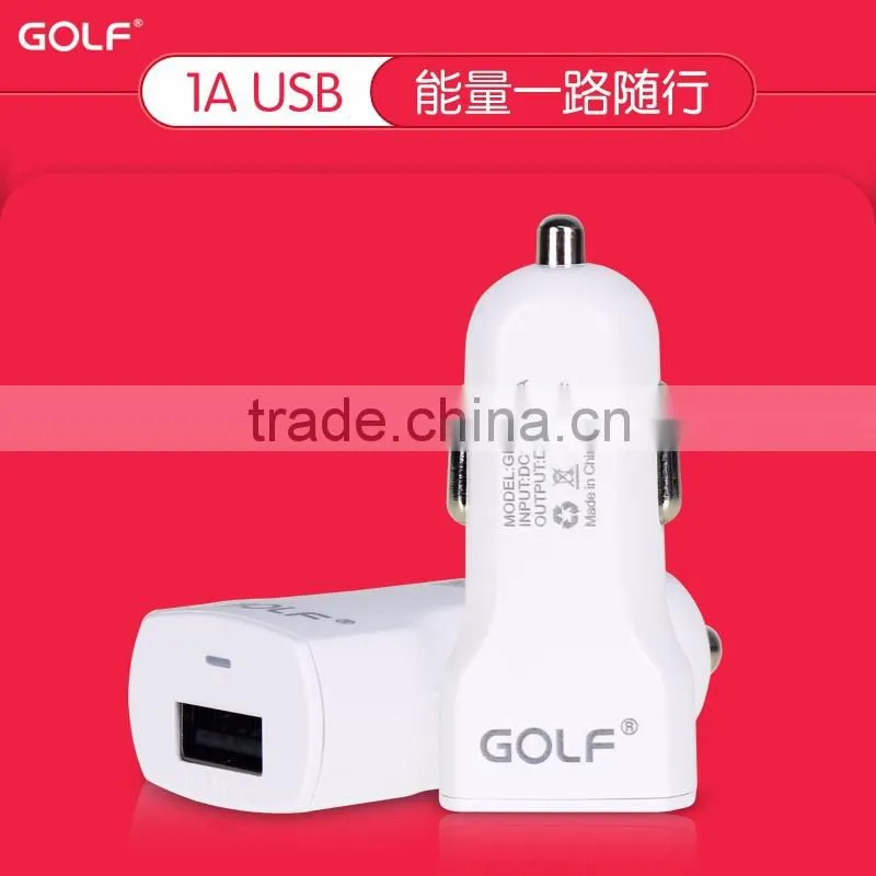 GOLF GF-C02 5V/1A Fast Charging Auto USB Car Charger For iPhone 5/5s 6/6s USB Car Charger For Mobile Phone GPS MP3/4 TB-0376