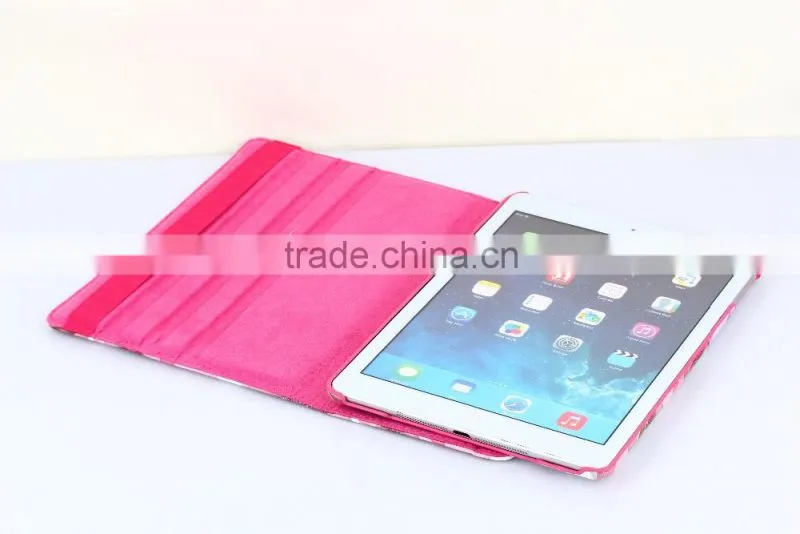 Fashion Peach Flower Series For iPad mini 4 Flip Leather Case 360 Degree Rotation Case TB-0004