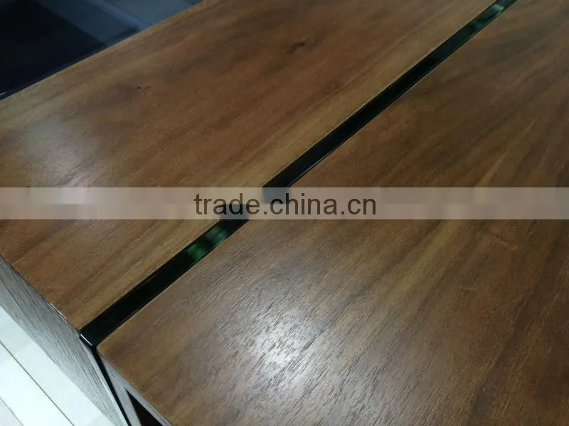 2014 hot sale glass legs wood Coffee Table 1411A