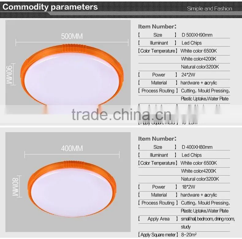 2016 hot sales led ceiling light fittings small round 5 years gurantee 24 to 48W
