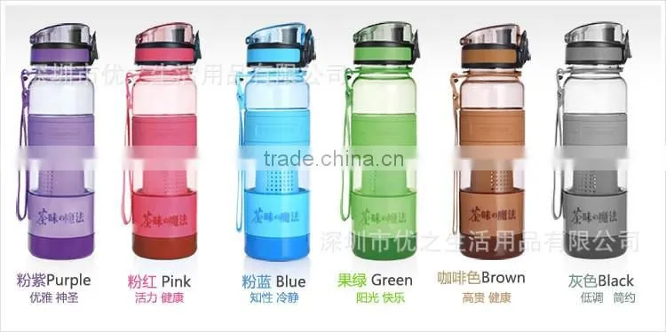 Custom Tea Water Bottle Infuser Fashion clean PP plastic water bottle