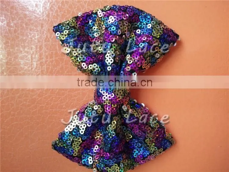 25colors of high quality decoration tutus bowknots -7inch big sequin fabric hair bows
