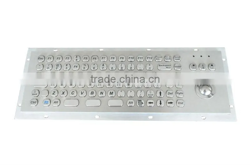 industrial metal keyboard with trackall function key and number keyboard