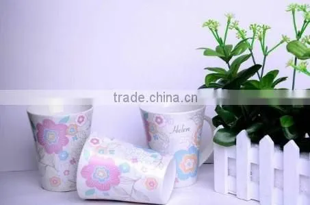 cheap white porcelain mug with custom design