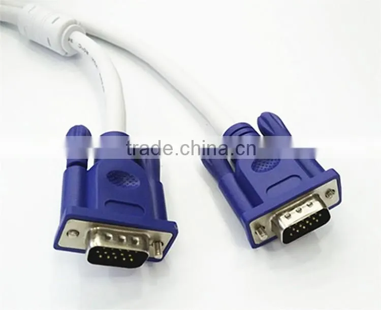 Premium White Double Shielded VGA to VGA Cable Male to Male