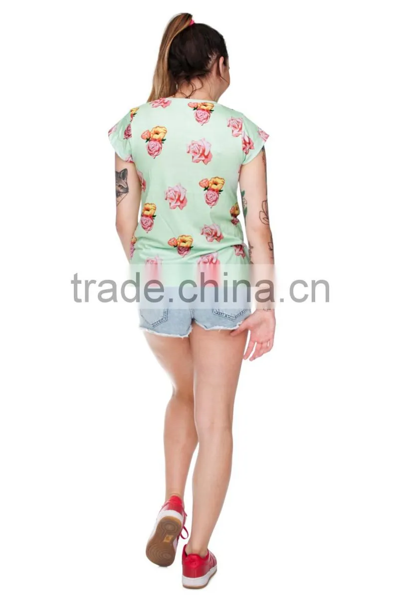Brand New Custom 3D Printing Hipster Girl Fabric Rock T-shirt