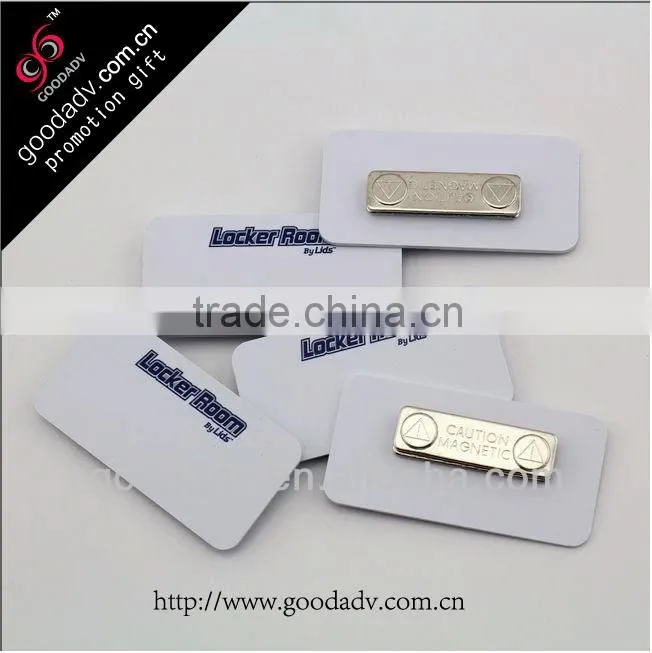 Made in china high quality plastic plate magnetic button badge