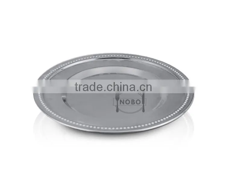 Shiny Round Shape Stainless Steel Wedding Charger Plates