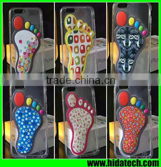 Hot sell soft tpu case phone case for samsung galaxy A7 case with cartoon footprint pattern design
