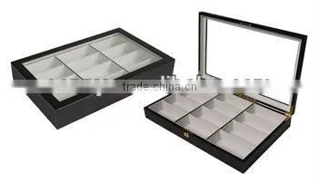 Custom high glossy ebony wooden eyeglass box