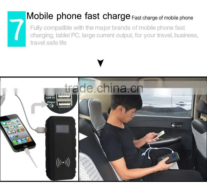 Car Emergency battery wireless charger 13600mAh Mini Jump Starter 12v car jump starter Power Bank for Car Jump Start