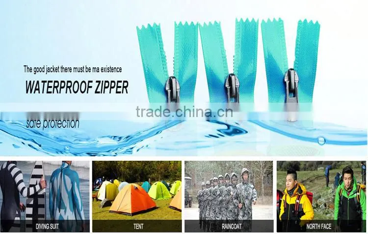 waterproof 100% nylon waterproof zipper wholesale